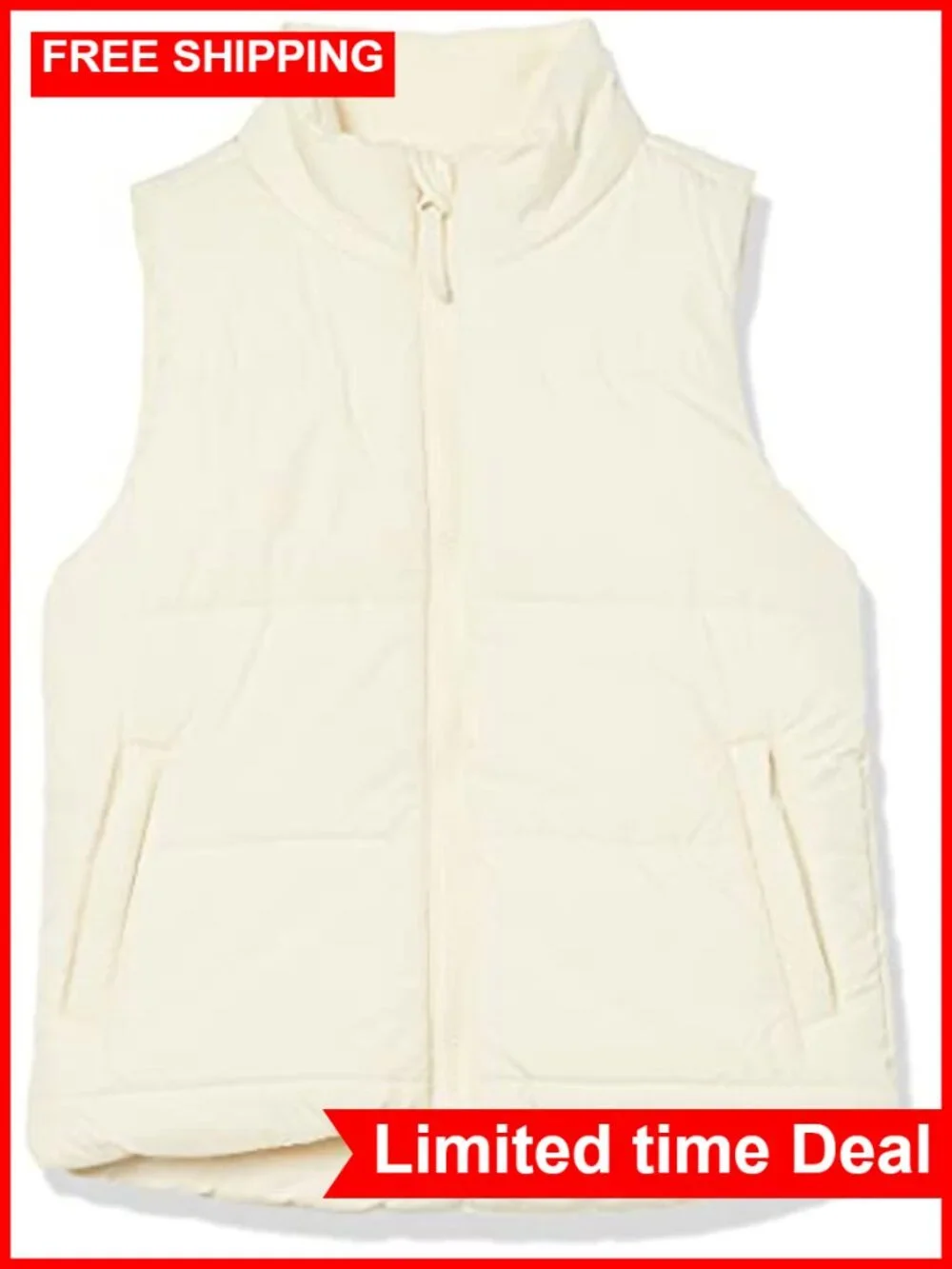 Girls Toddlers Heavyweight Water-Resistant Puffer Vest Fleece Lined Quilted
